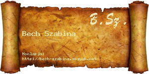 Bech Szabina névjegykártya